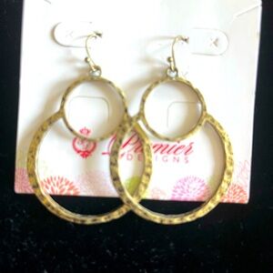 Premier Designs NEW Earrings Antique Gold tone